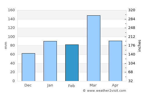 Floresta average rain in February