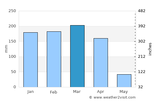 Floriano average rain in March