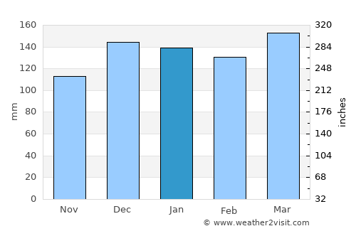 Forest average rain in January