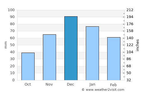 Foros average rain in December