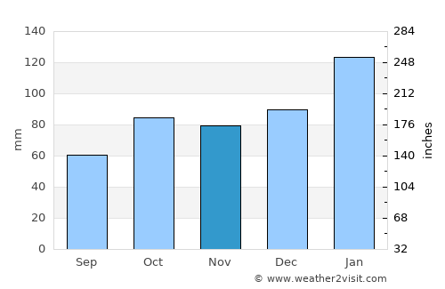 Forster average rain in November