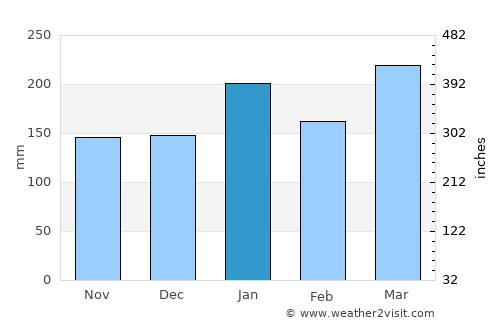 Fort Dauphin average rain in January