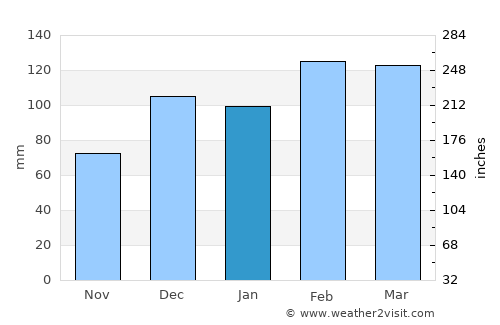 Fort Walton Beach average rain in January