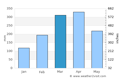 Fortaleza average rain in March