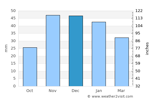 Fossil average rain in December