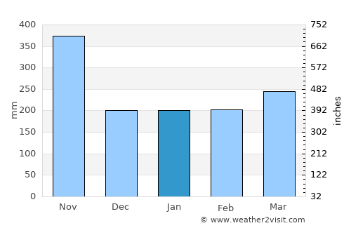 Fougamou average rain in January