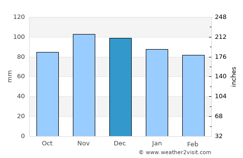 Freehold average rain in December