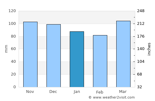 Freehold average rain in January