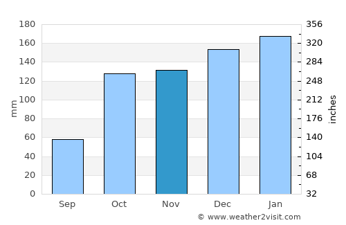 Fuerte Olimpo average rain in November