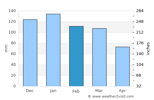 Furnas average rain in February