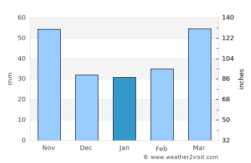 Fuyo average rain in January