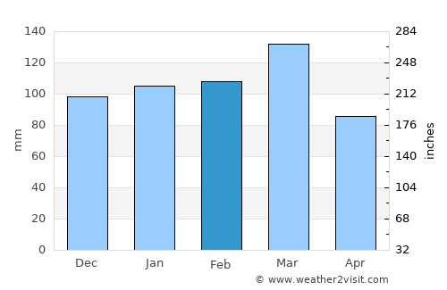 Gaffney average rain in February