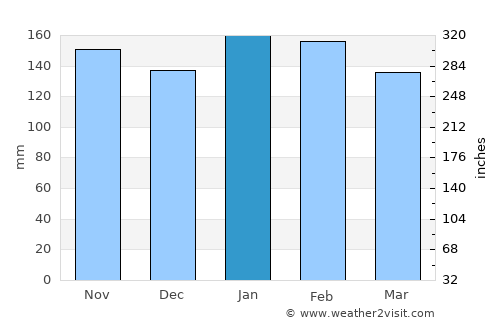 Garuhapé average rain in January