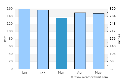 Garuhapé average rain in March