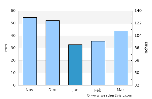 George Town average rain in January