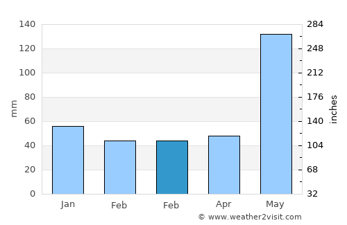 George Town average rain in February