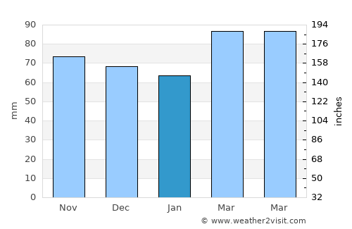 Gevaş average rain in January