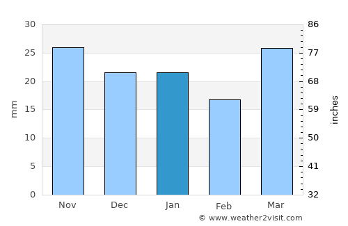 Gimli average rain in January