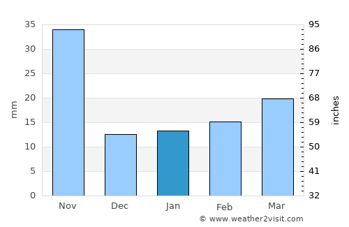 Glen Iris average rain in January