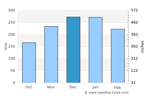 Goianira average rain in December