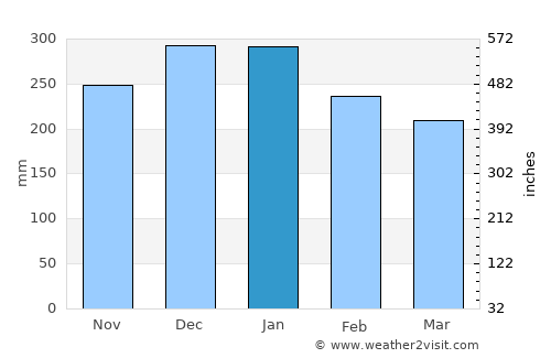 Goiás average rain in January