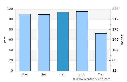 Golegã average rain in January