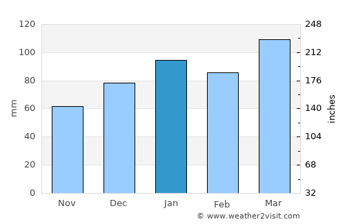 Goose Creek average rain in January