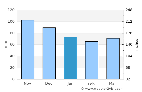 Gostivar average rain in January
