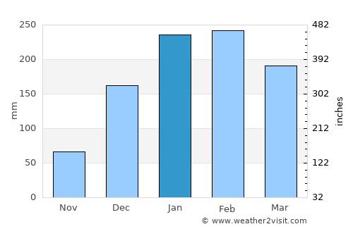 Grand Baie average rain in January