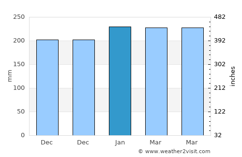 Grand-Santi average rain in January