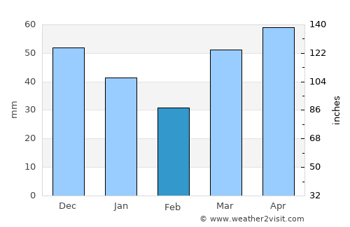 Grayling average rain in February