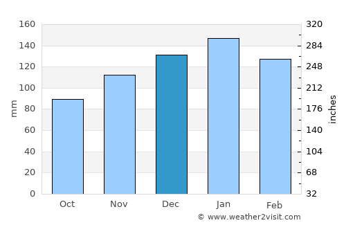 Greytown average rain in December