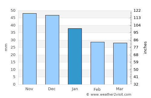 Gribanovskiy average rain in January