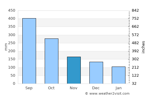 Guacamaya average rain in November