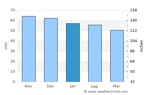 Guadix average rain in January