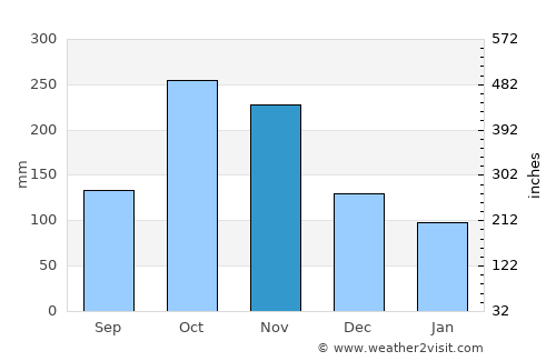 Guaduas average rain in November