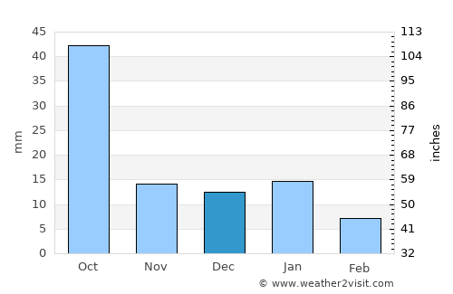 Guanajuato average rain in December