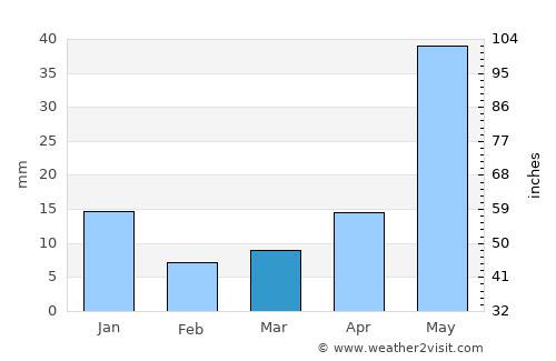 Guanajuato average rain in March