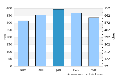 Guapi average rain in January
