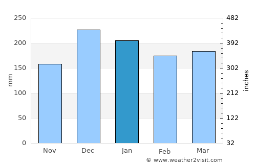 Guapimirim average rain in January