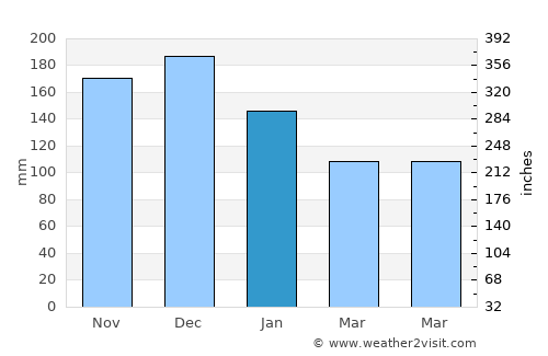 Guarapari average rain in January
