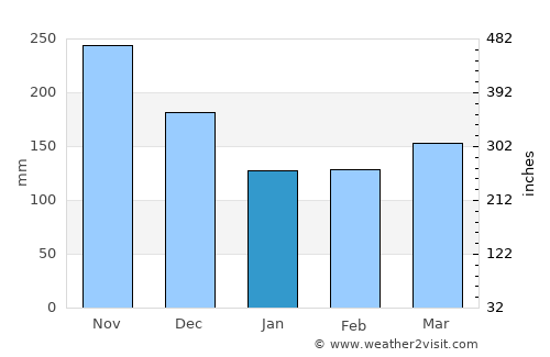 Guática average rain in January