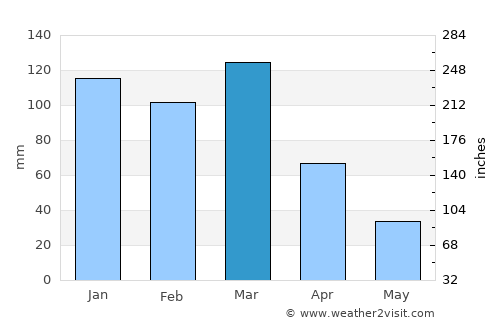 Guatimozín average rain in March