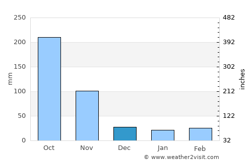 Guayabal average rain in December