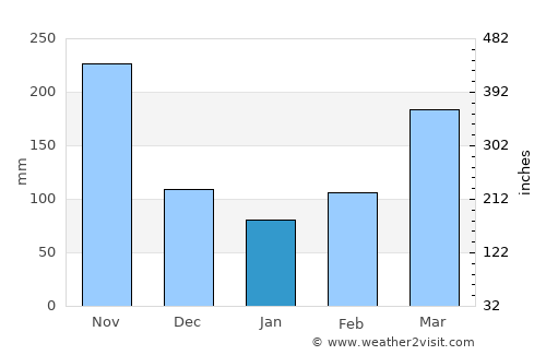Güepsa average rain in January