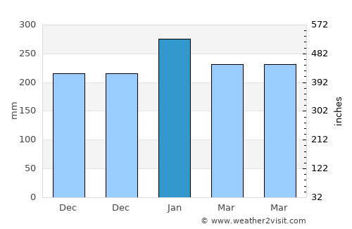 Gumuk Tengah average rain in January