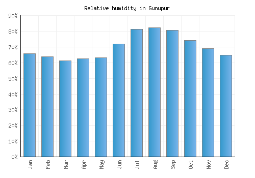 Gunupur relative humidity averages