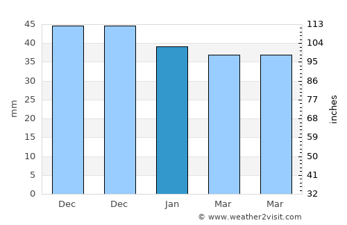Günyüzü average rain in January