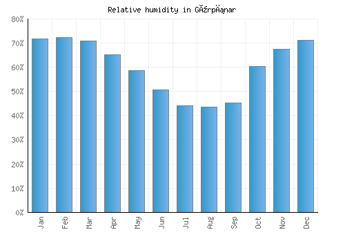 Gürpınar relative humidity averages