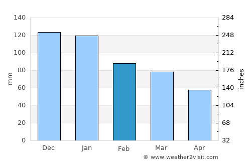 Hadım average rain in February